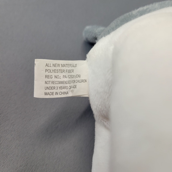 Puppy Dog Plush Toy White Gray Red Nose Soft Lovey by Oriental Trading Co. 8" - Picture 10 of 11